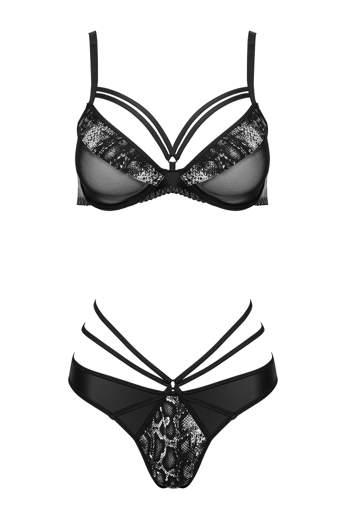 Dessous-Set Casidy mit Schlangenmuster