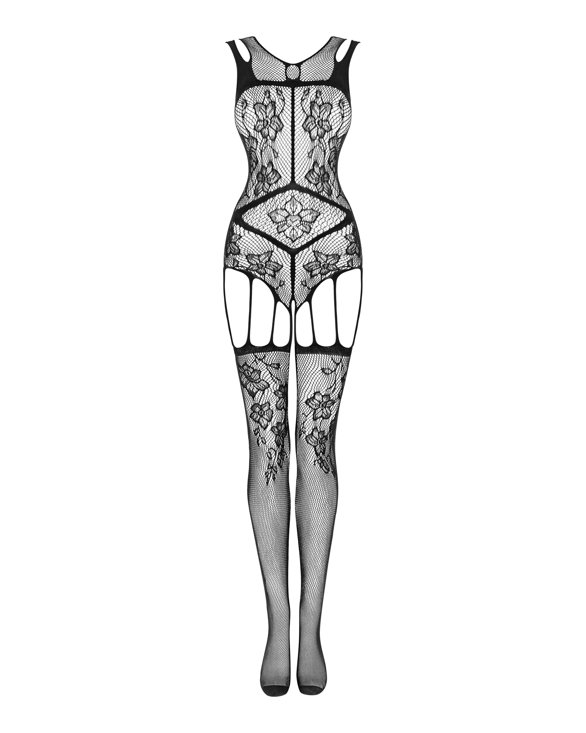 Floraler Netz-Bodystocking
