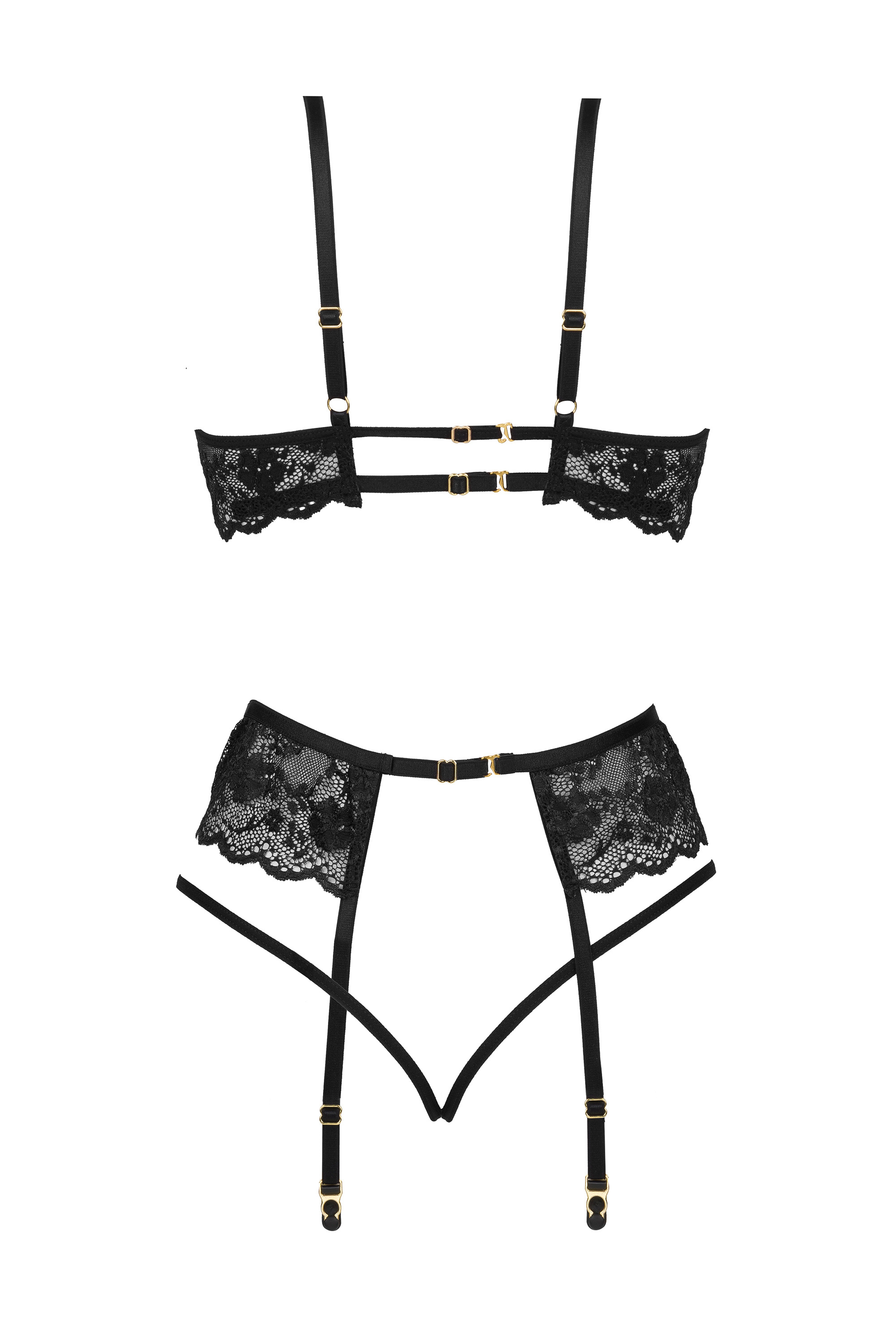 Reizwäsche-Set Rose in schwarz
