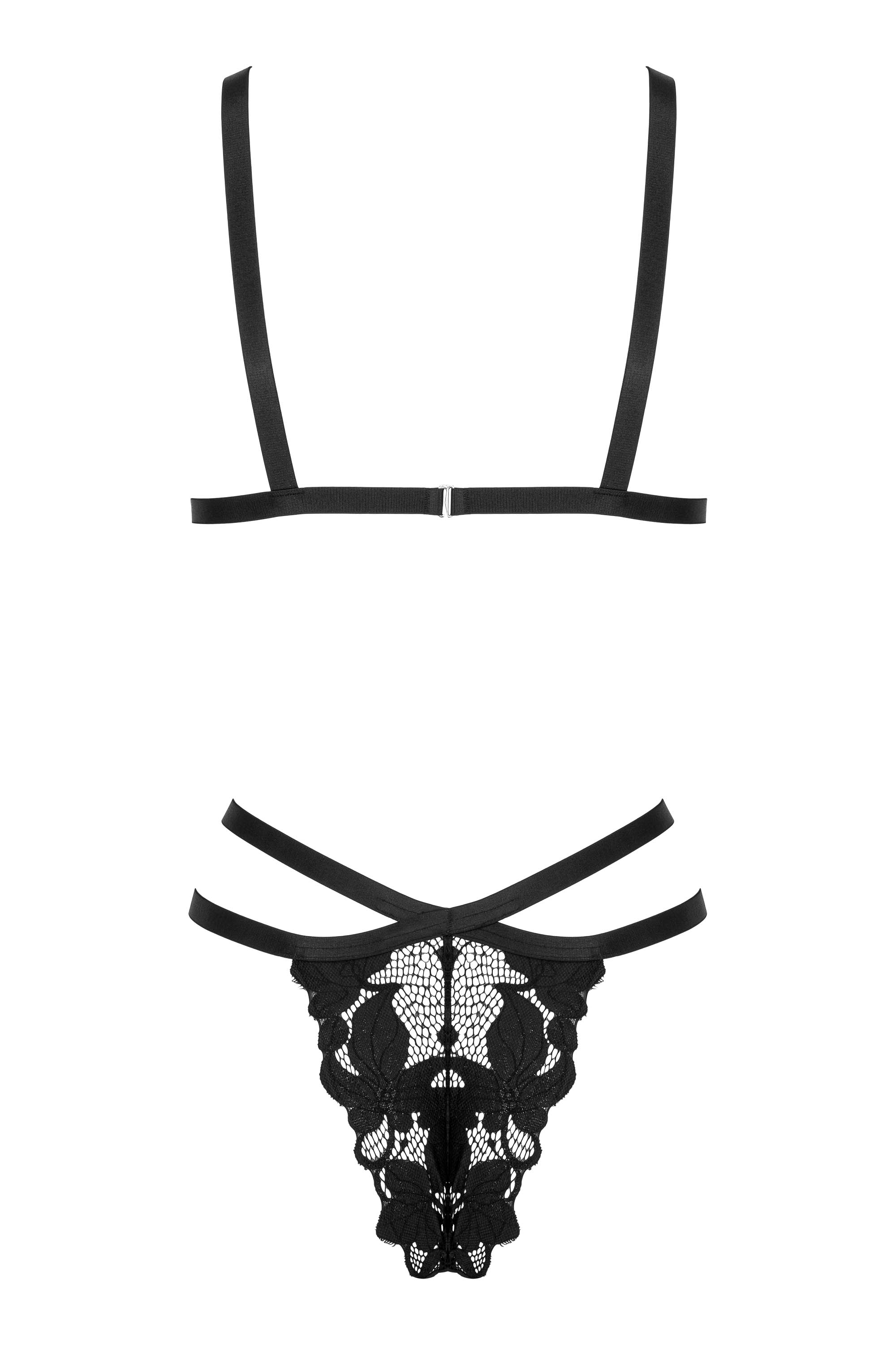 Dessous-Set in schwarz mit Spitze