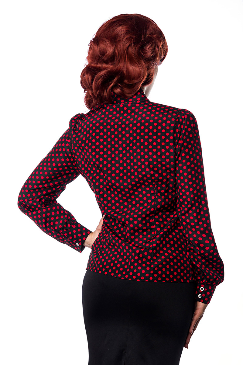Rüschen Bluse schwarz-rot