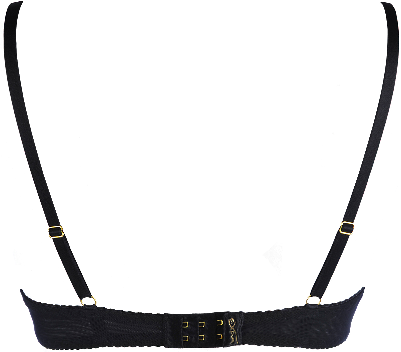 Blau-gold verzierter Push-Up-BH