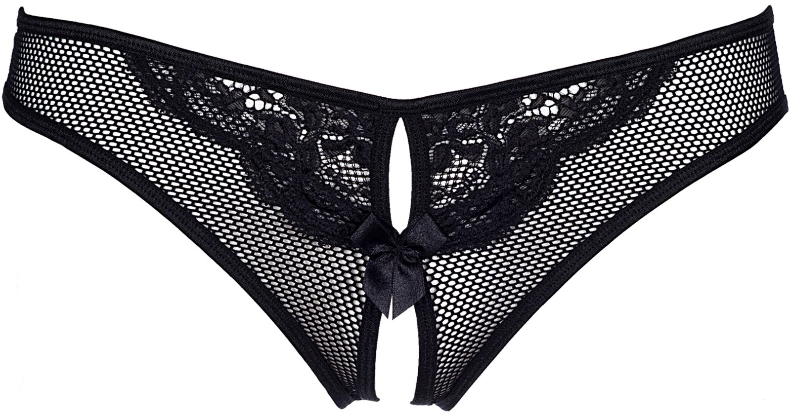 Ouvert-Slip mit Satin-Fesseln