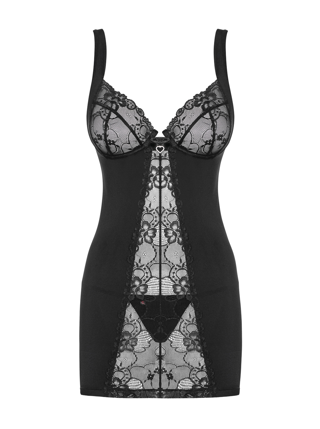 Negligee Heartina in schwarz