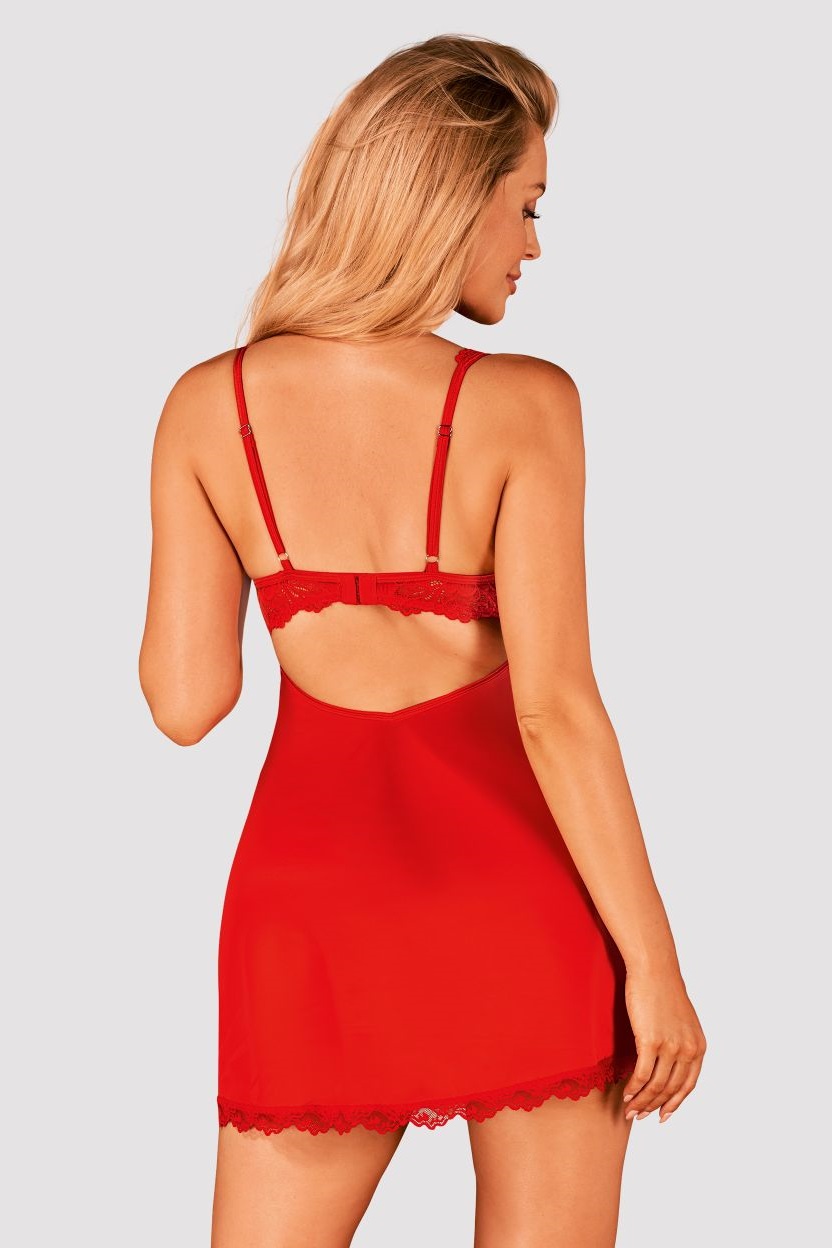 Rotes Negligee mit Spitze