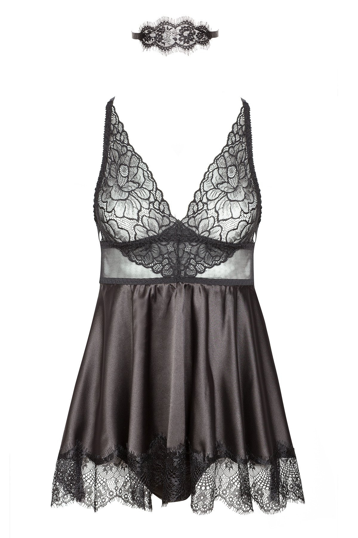 Kurzes Babydoll Eve in schwarz