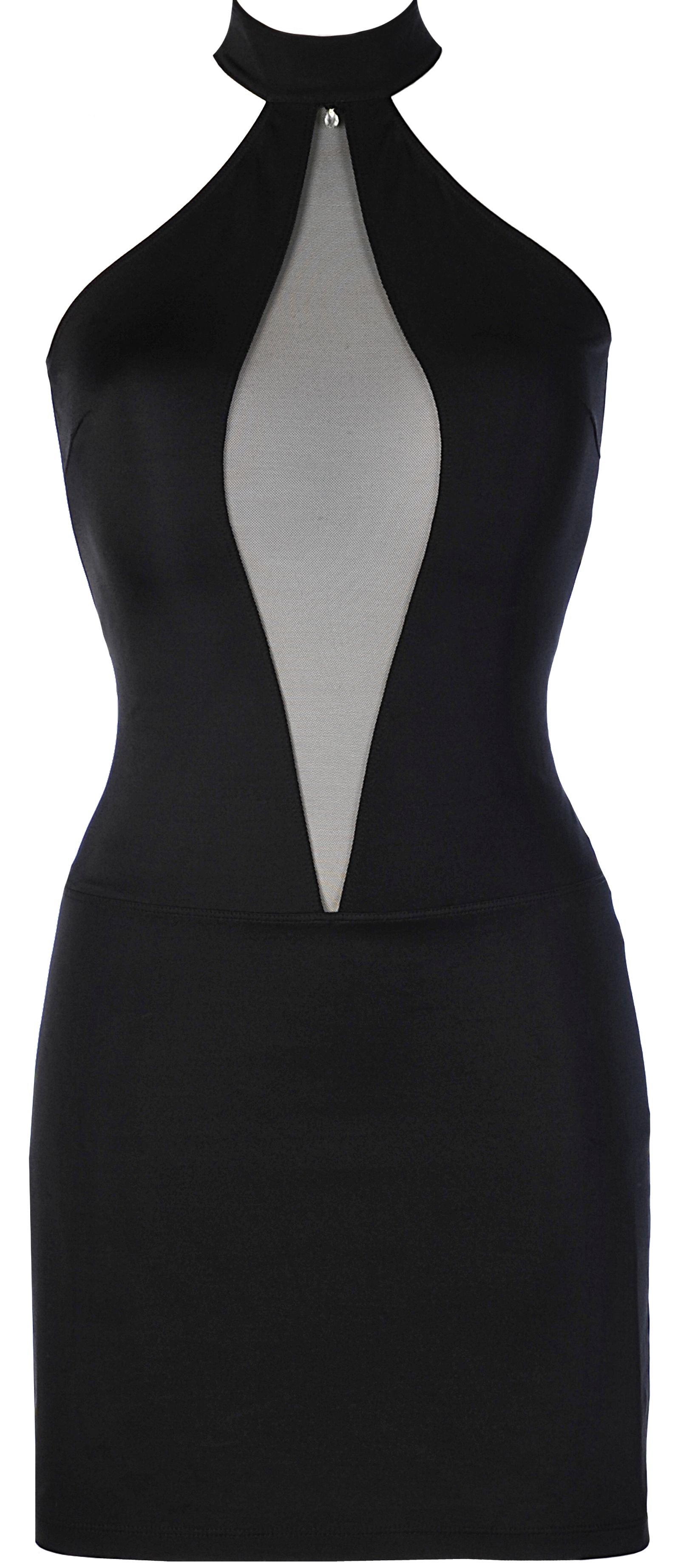 Ärmelloses Tüllkleid in schwarz