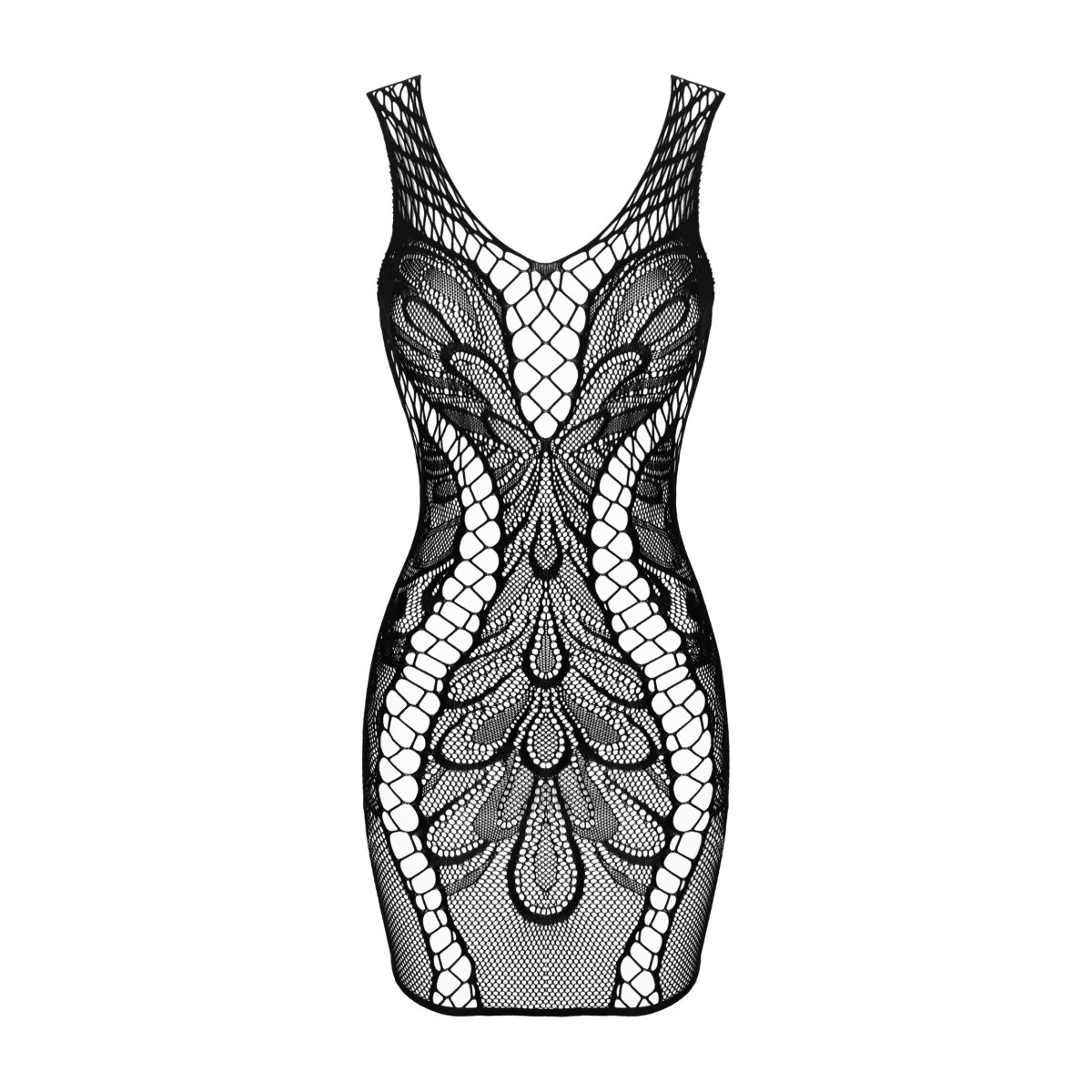 Kurzes Netzkleid mit Muster