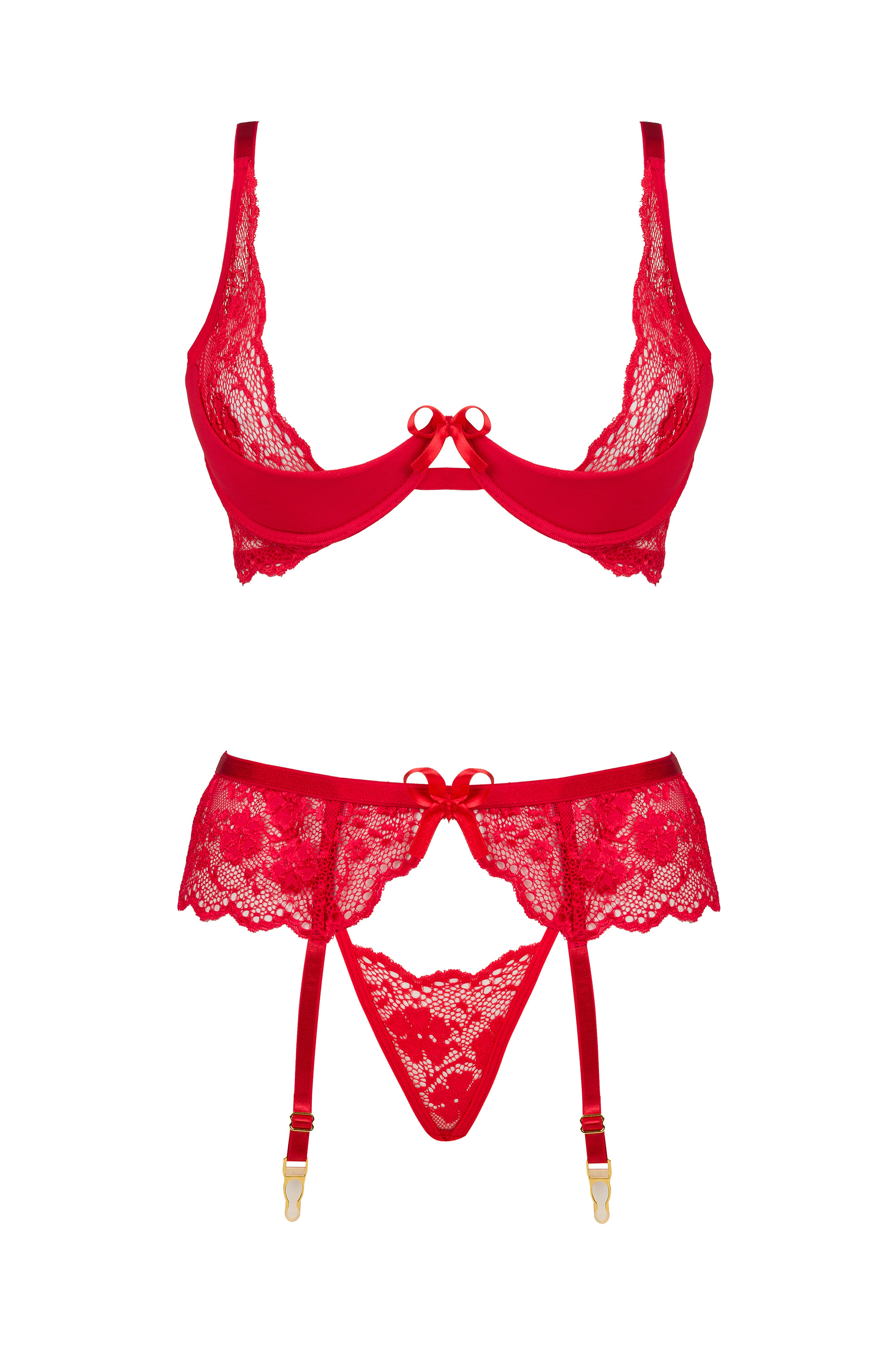 Reizwäsche-Set Rose mit Strapse