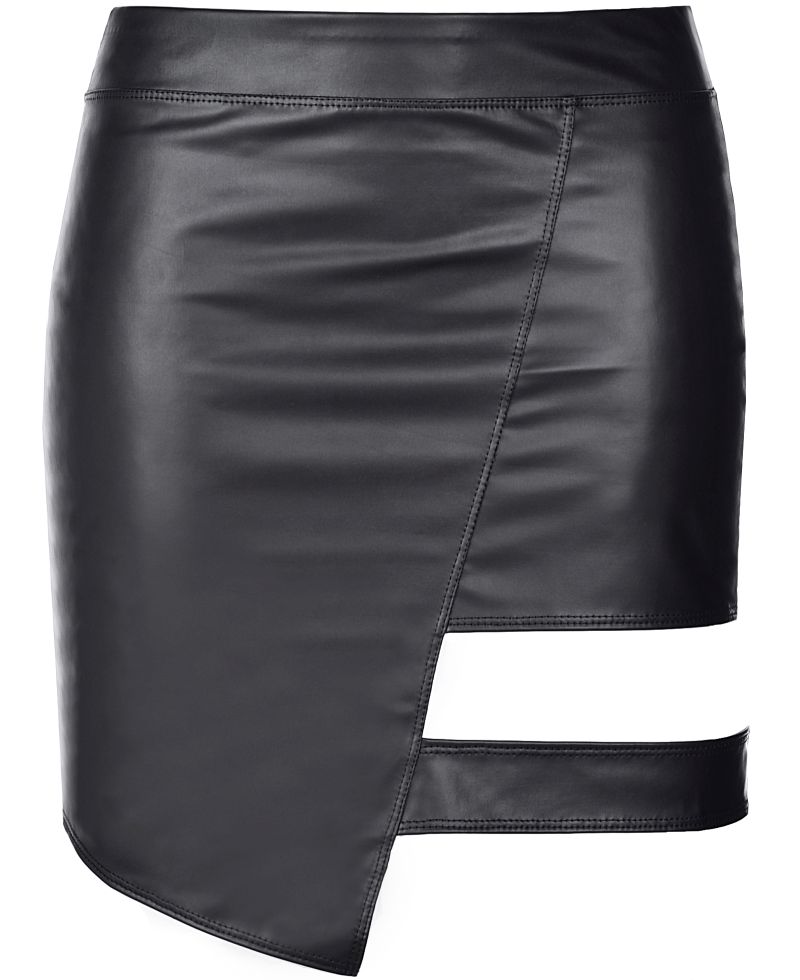 Schwarzer Rock im Latexlook