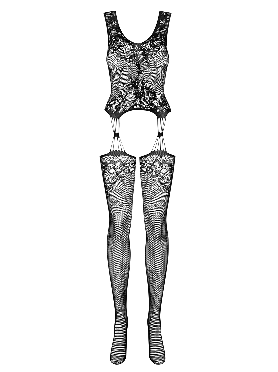 Floraler Netz-Bodystocking