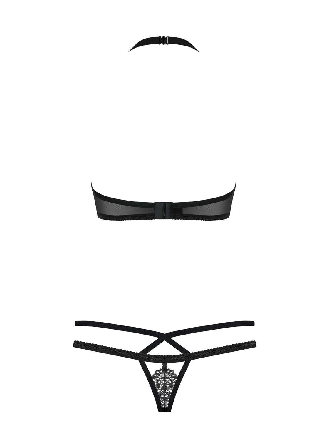Schwarzes BH-Set Emeline mit Schmuck