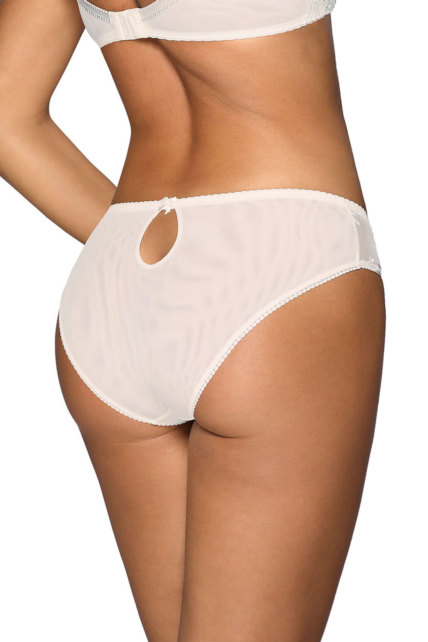 Beigefarbener Slip mit Spitze