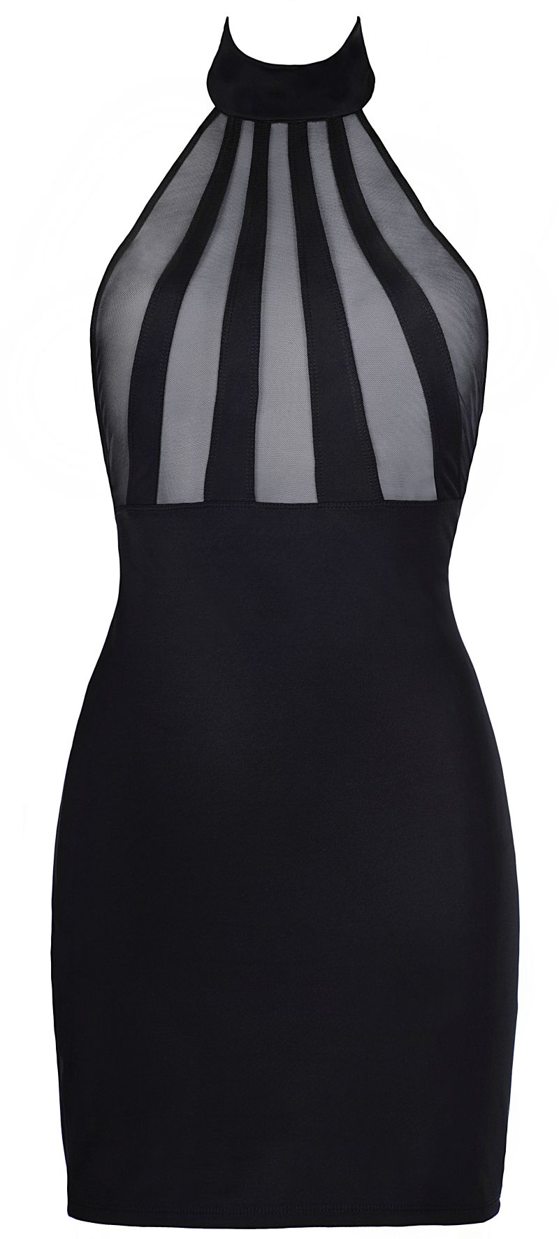 Teiltransparentes Minikleid in schwarz