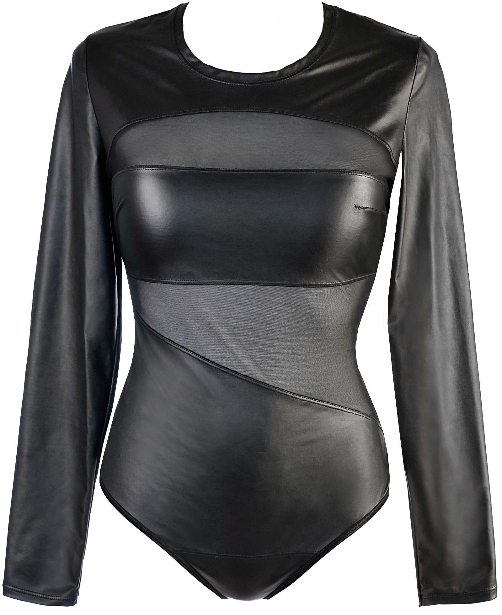 Langarm-Body im Latexlook