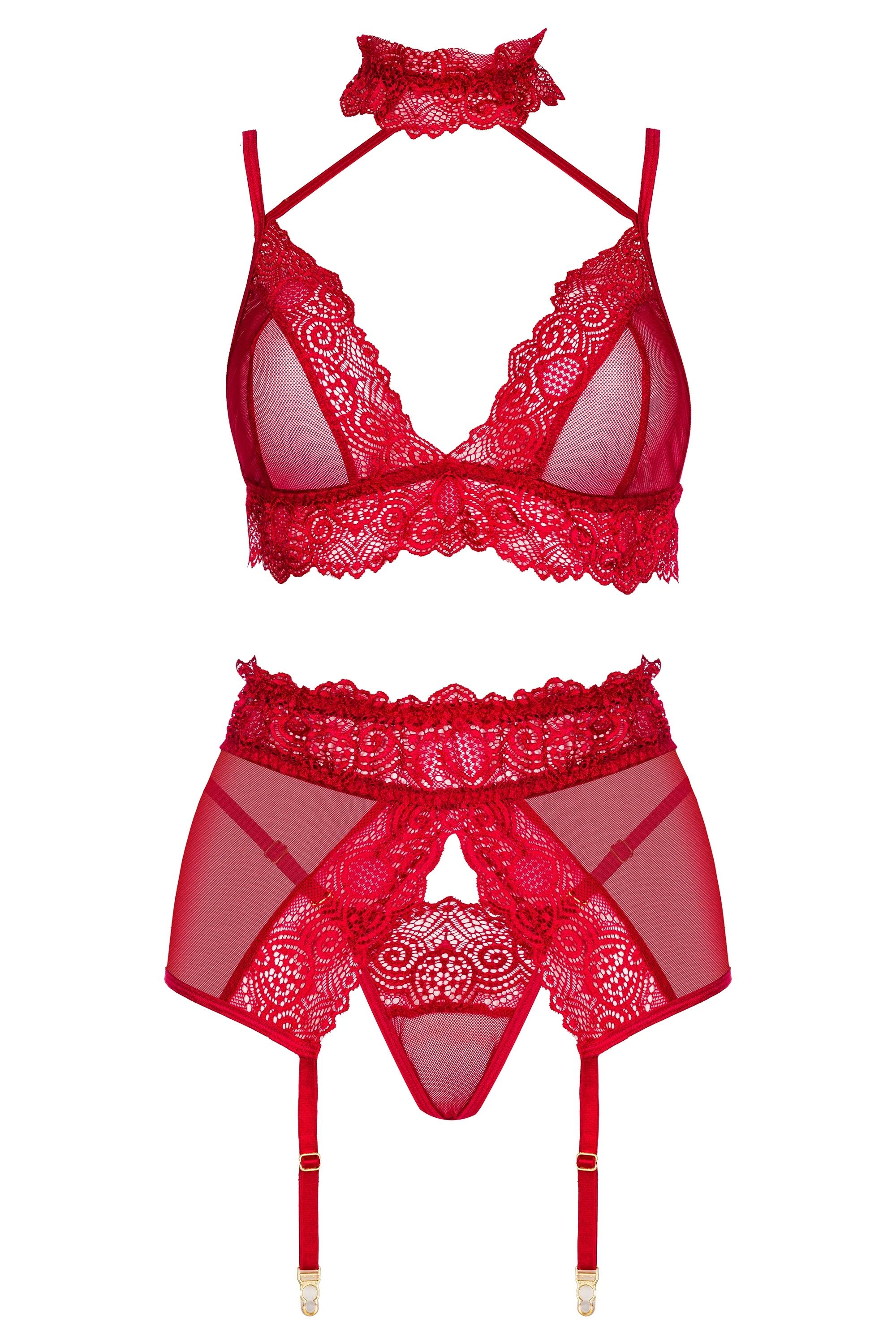 Vierteiliges Dessous-Set Velvet Sin