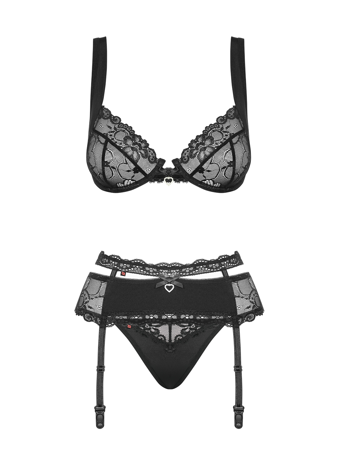 Strapse-Set Heartina in schwarz