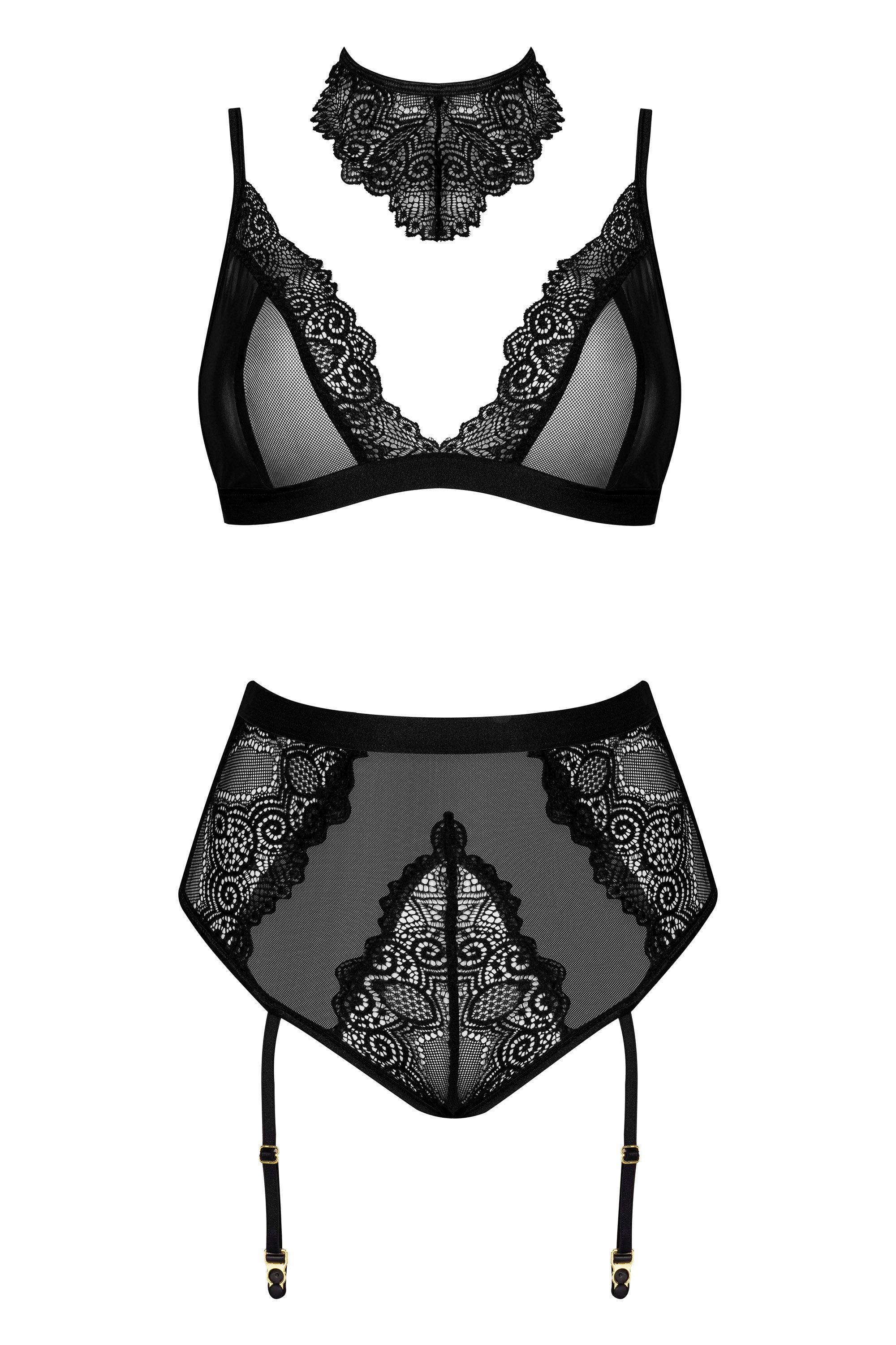 Dreiteiliges Dessous-Set Cristalyn