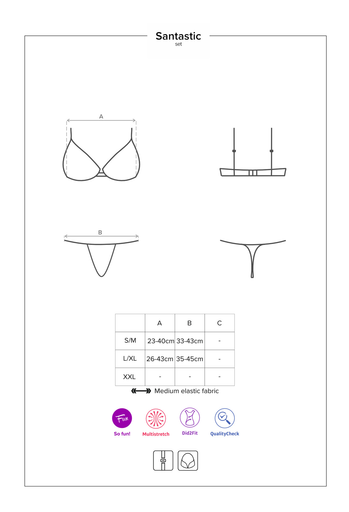 Dessous-Set im Weihnachts-Look