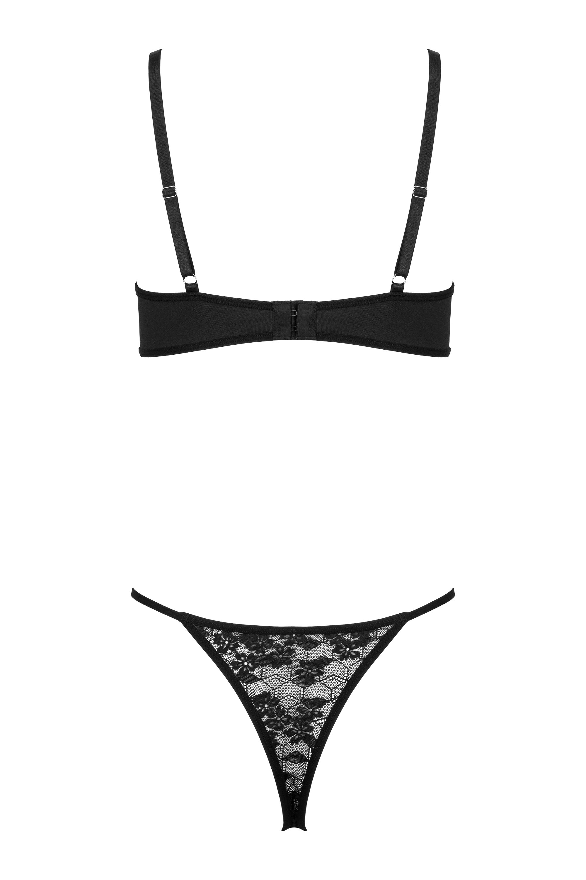 Transparentes BH-Set mit Blumenmotiv