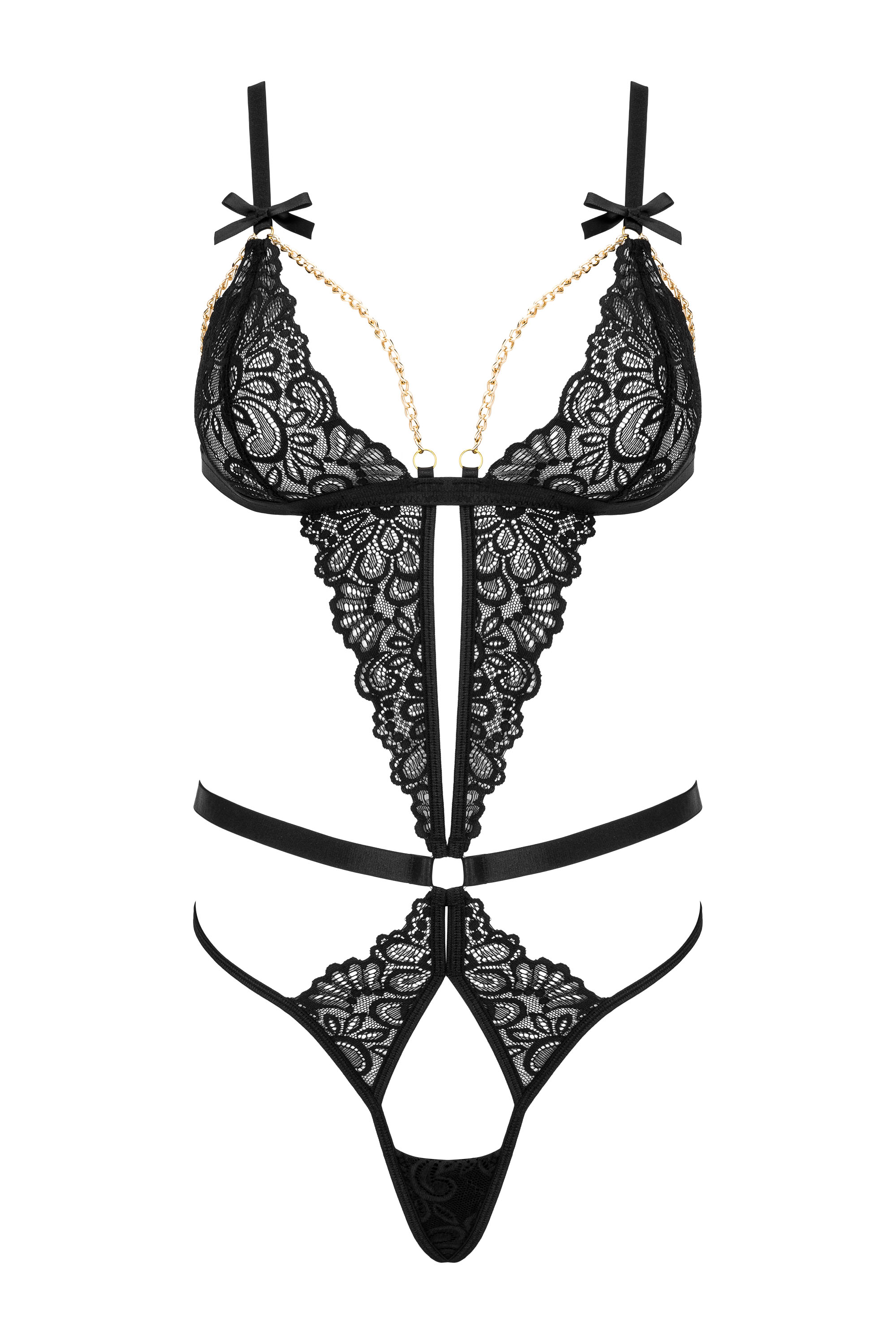 Stringbody mit goldfarbenen Ketten