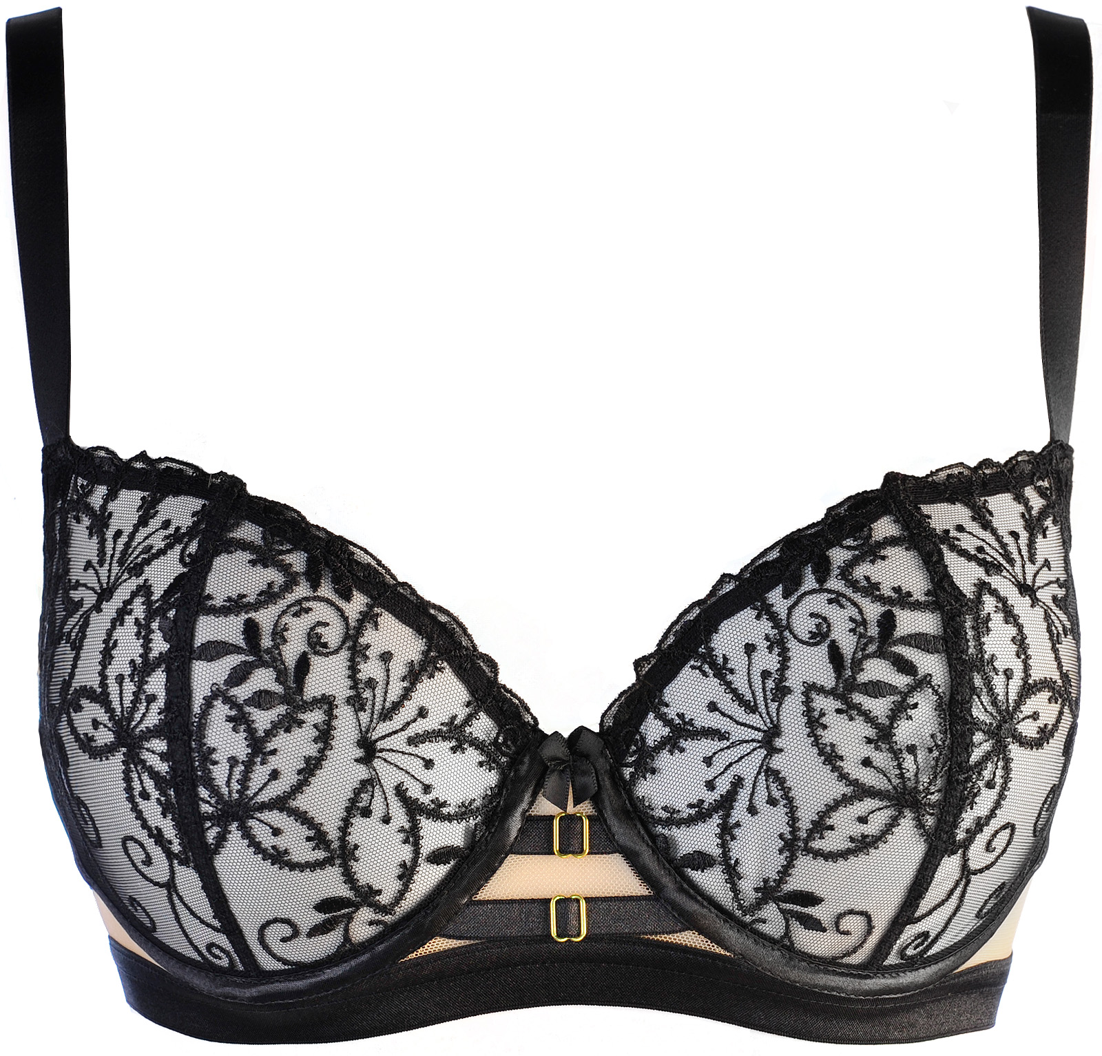 Bügel-BH in schwarz-beige