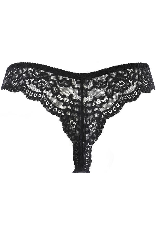 Schwarzes Spitzen-Panty
