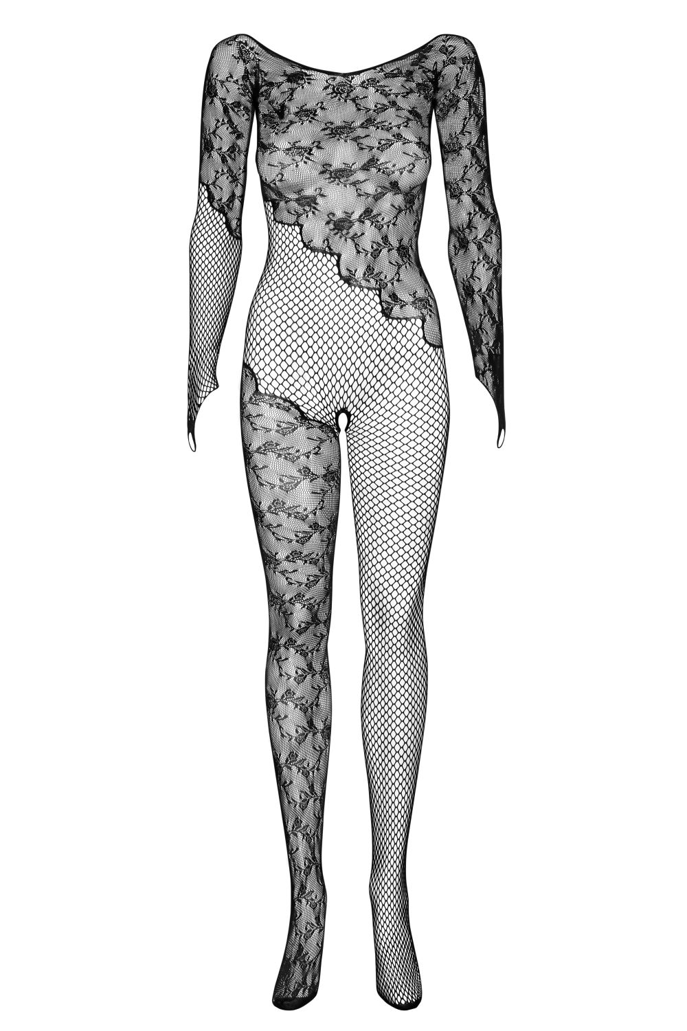 Ouvert Netz-Bodystocking