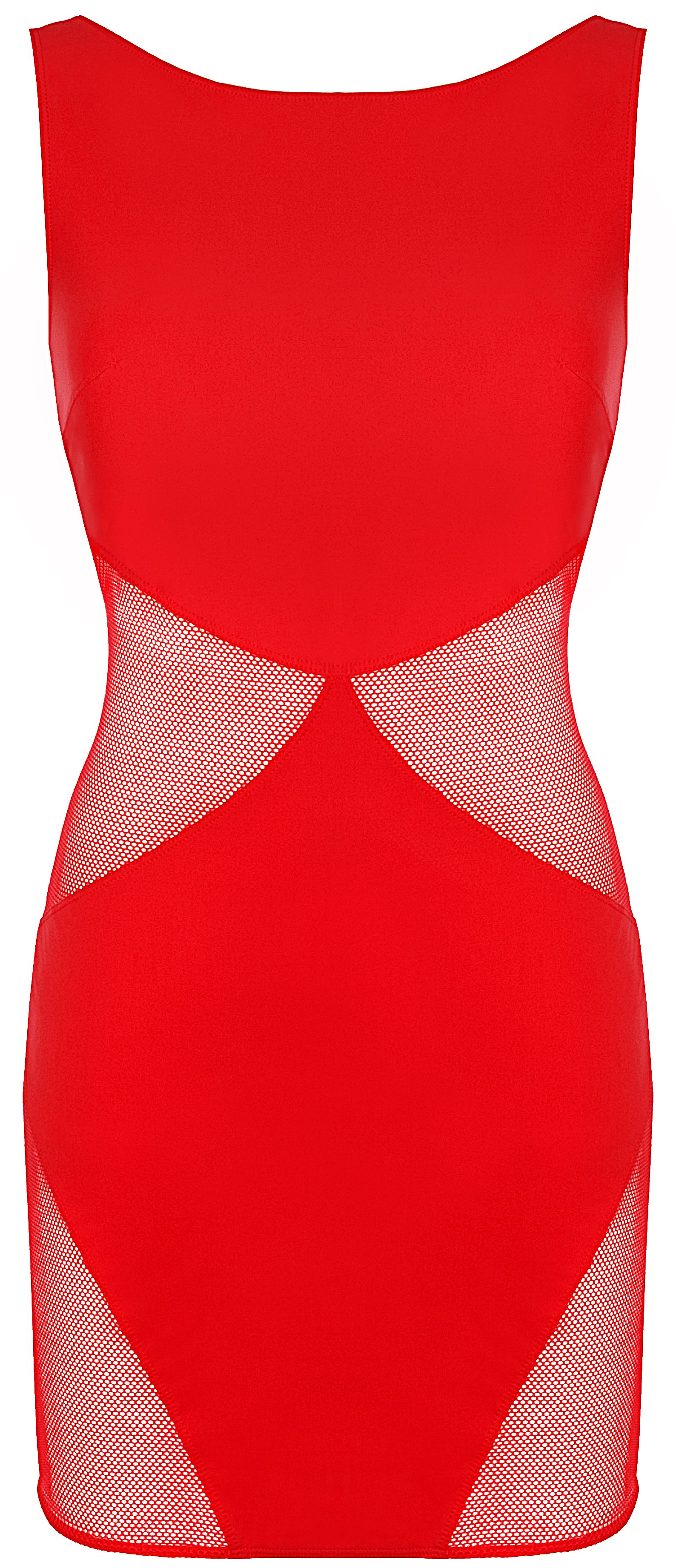 Teiltransparentes Kleid in rot