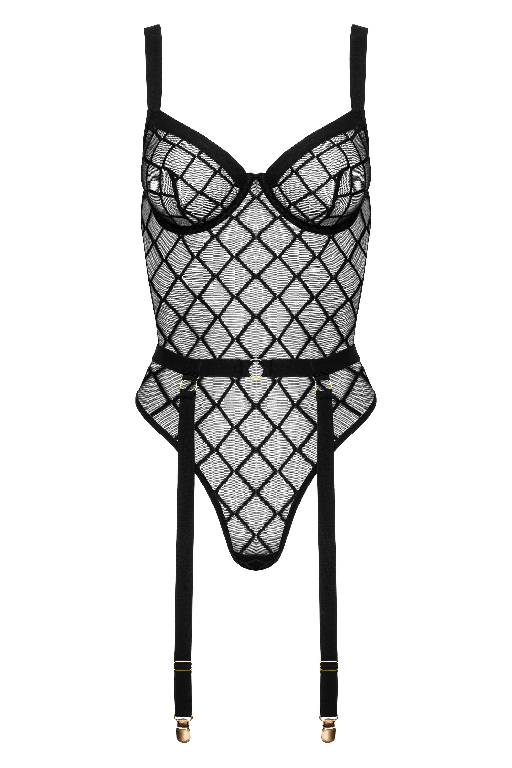 Karo-Body mit Strapsgürtel