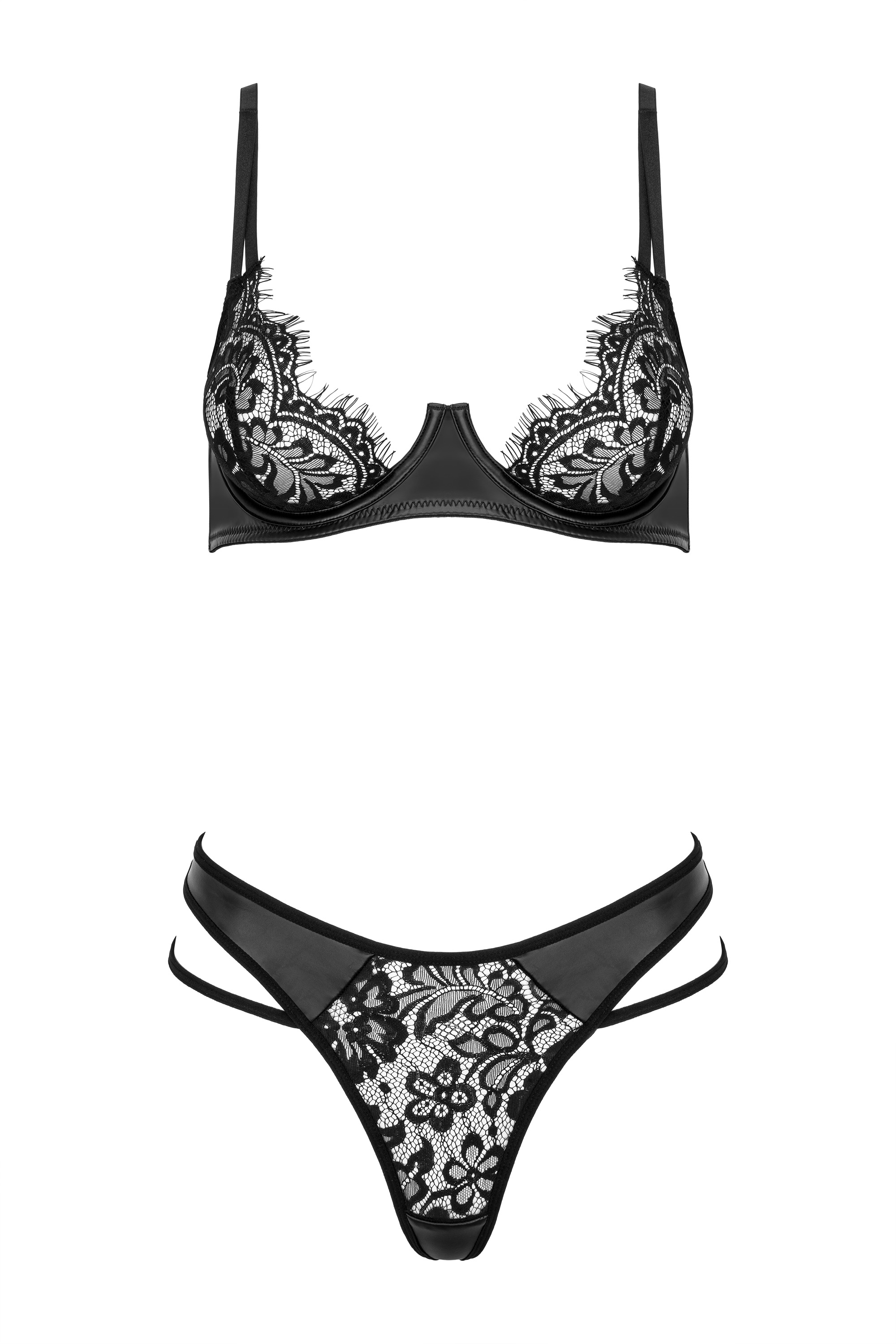 Spitze-Set Celadine in Latex-Optik