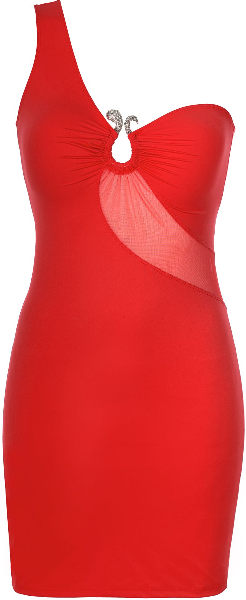 Oneshoulder-Kleid mit Schmuckstück