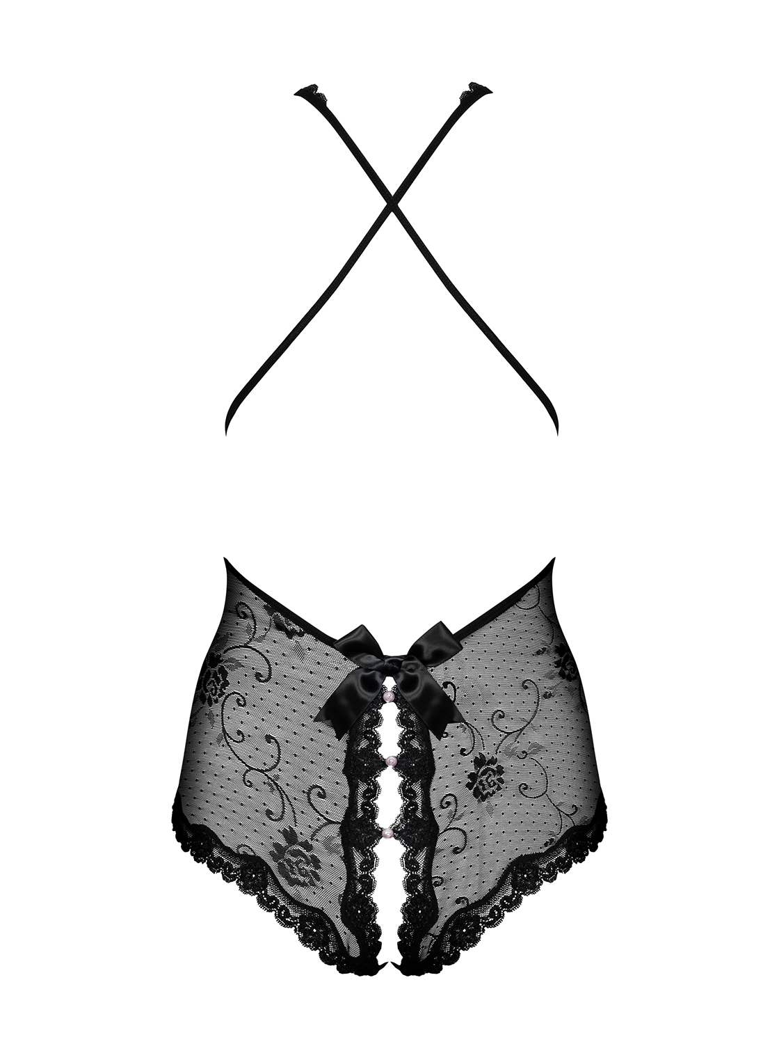 Ouvert-Body Fiorenta mit Perlenschmuck