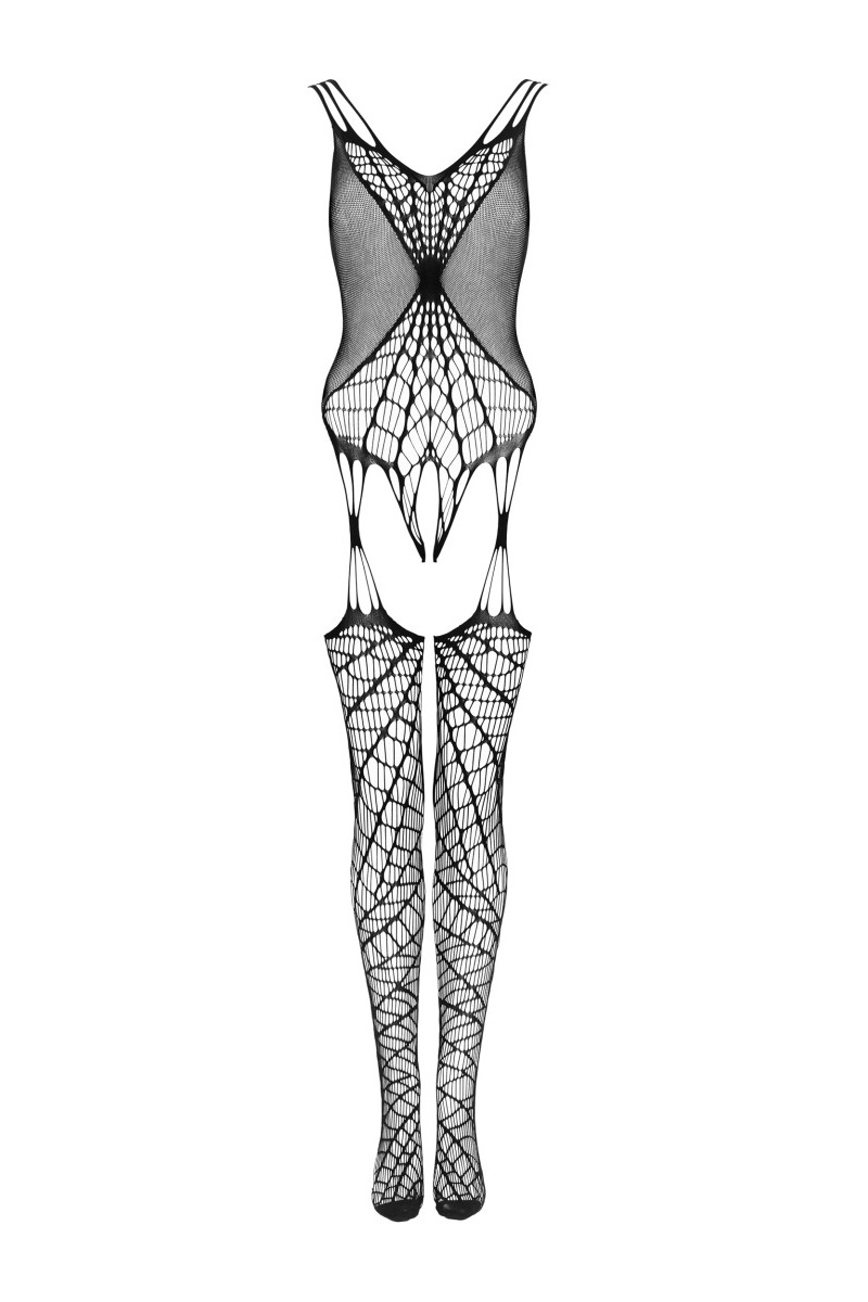 Gemusterter Ouvert-Bodystocking
