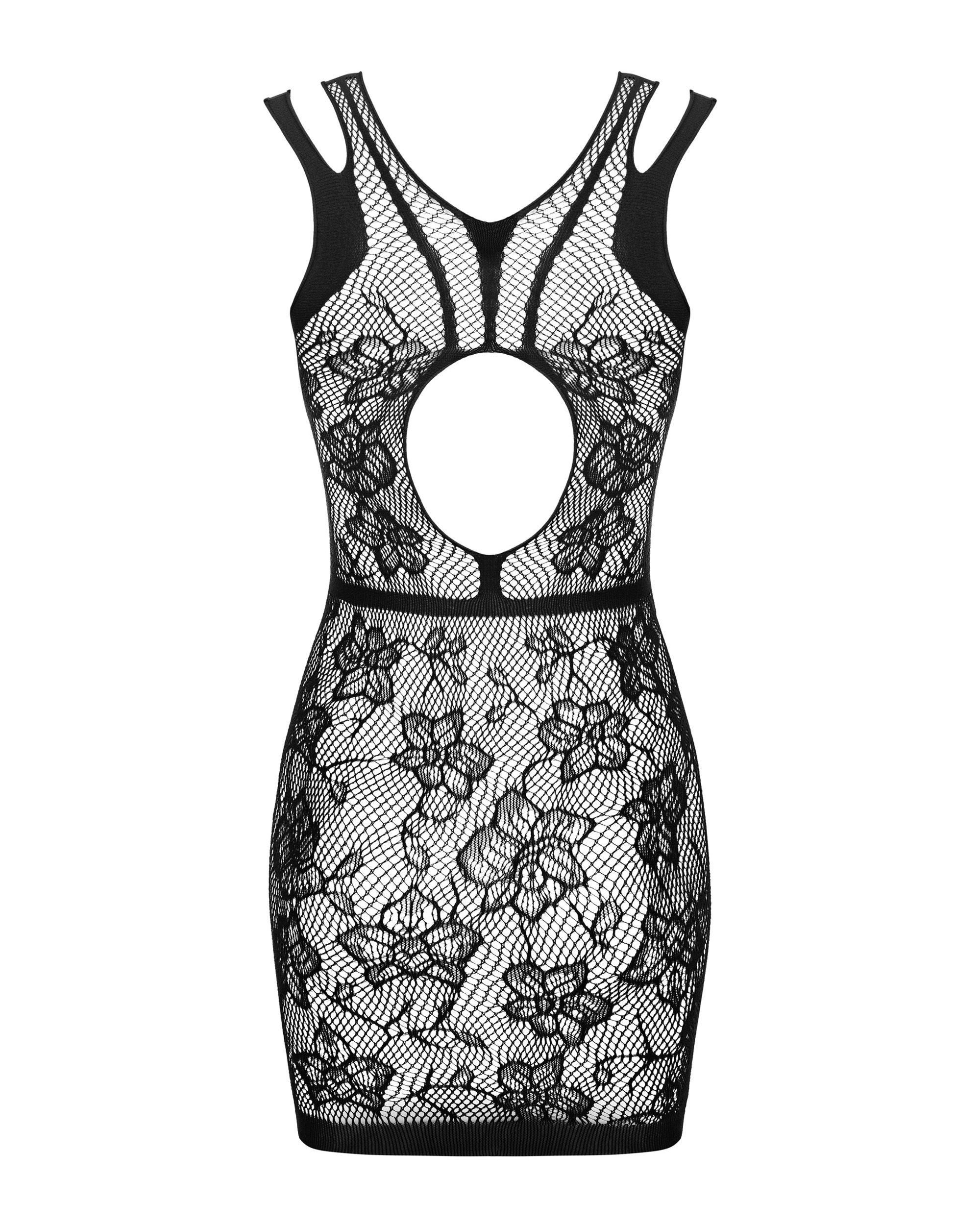 Mini-Netzkleid mit Blumenmotiv