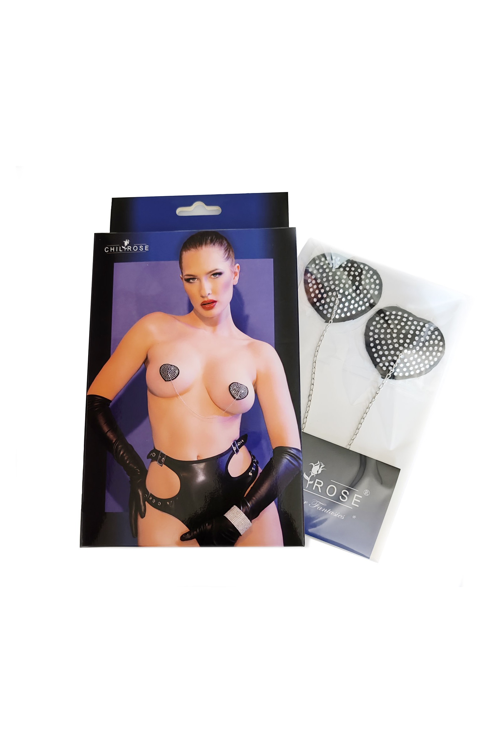 Nipplecover mit Strass und Kette