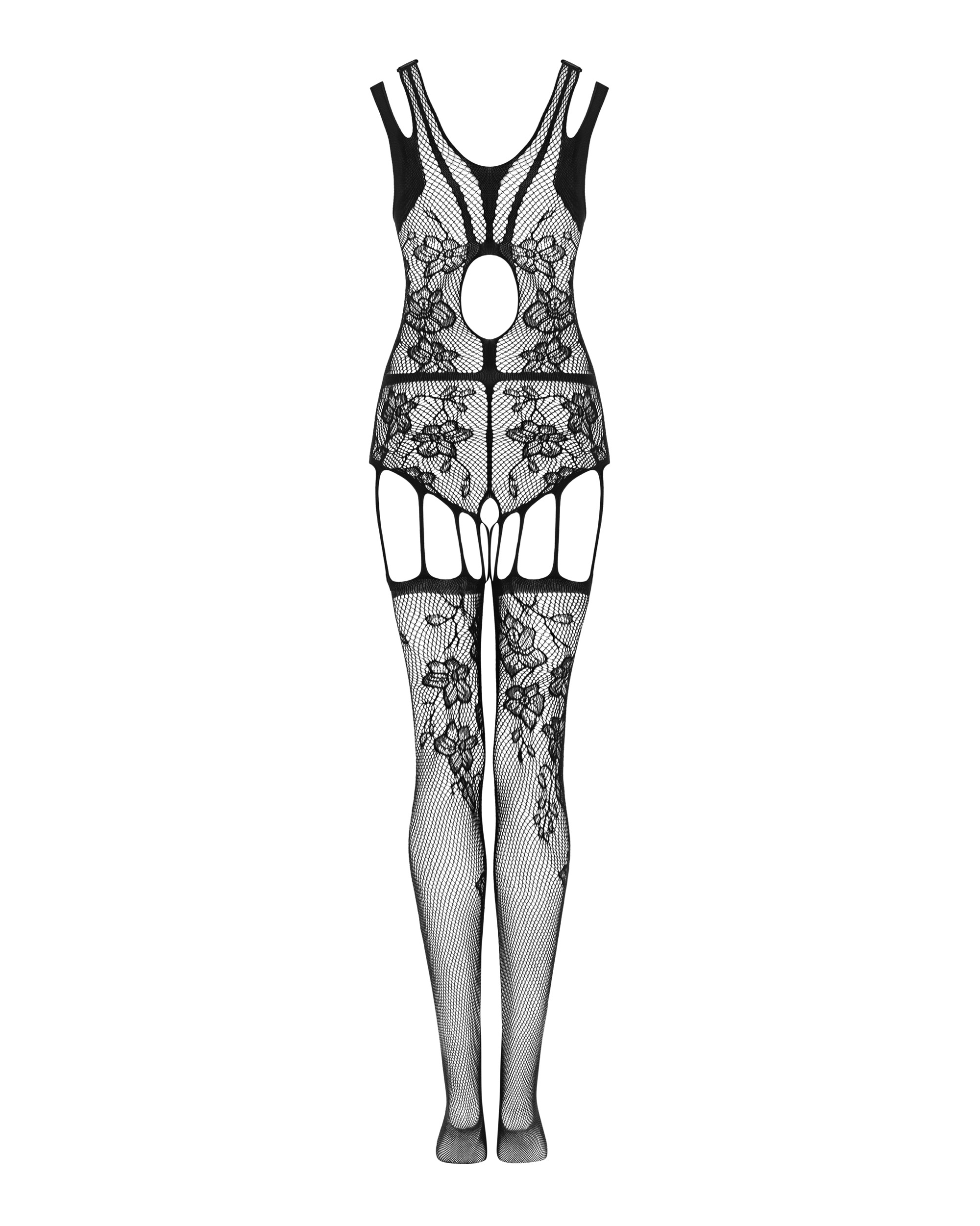 Floraler Netz-Bodystocking
