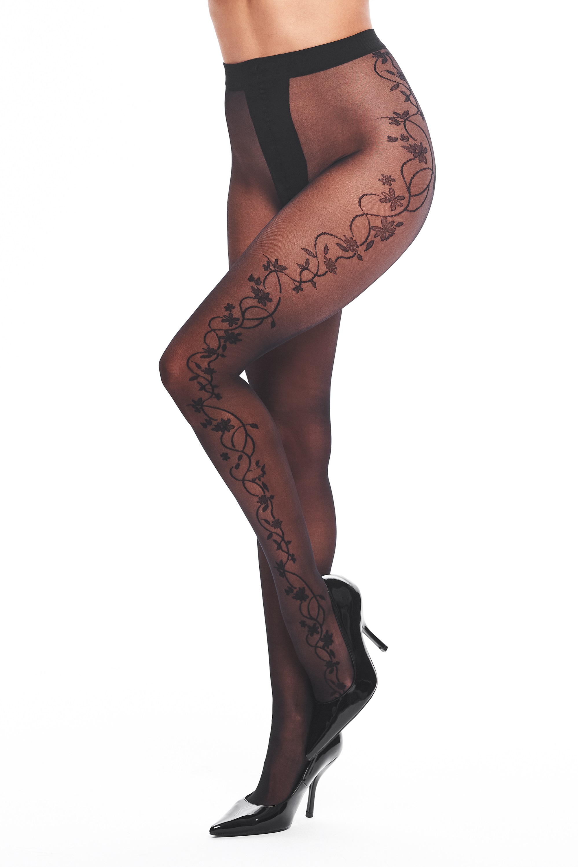 Strumpfhose mit Blumenmotiv