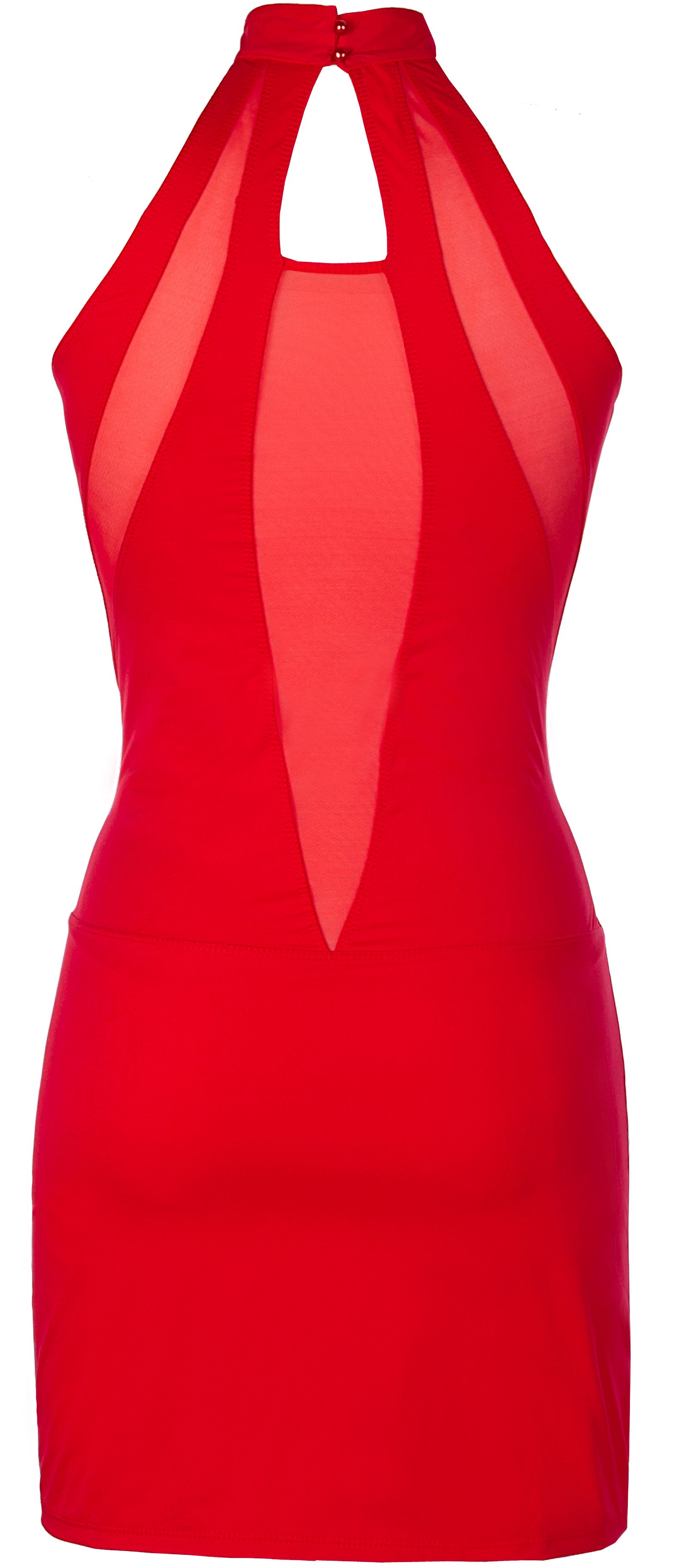 Ärmelloses Tüllkleid in rot