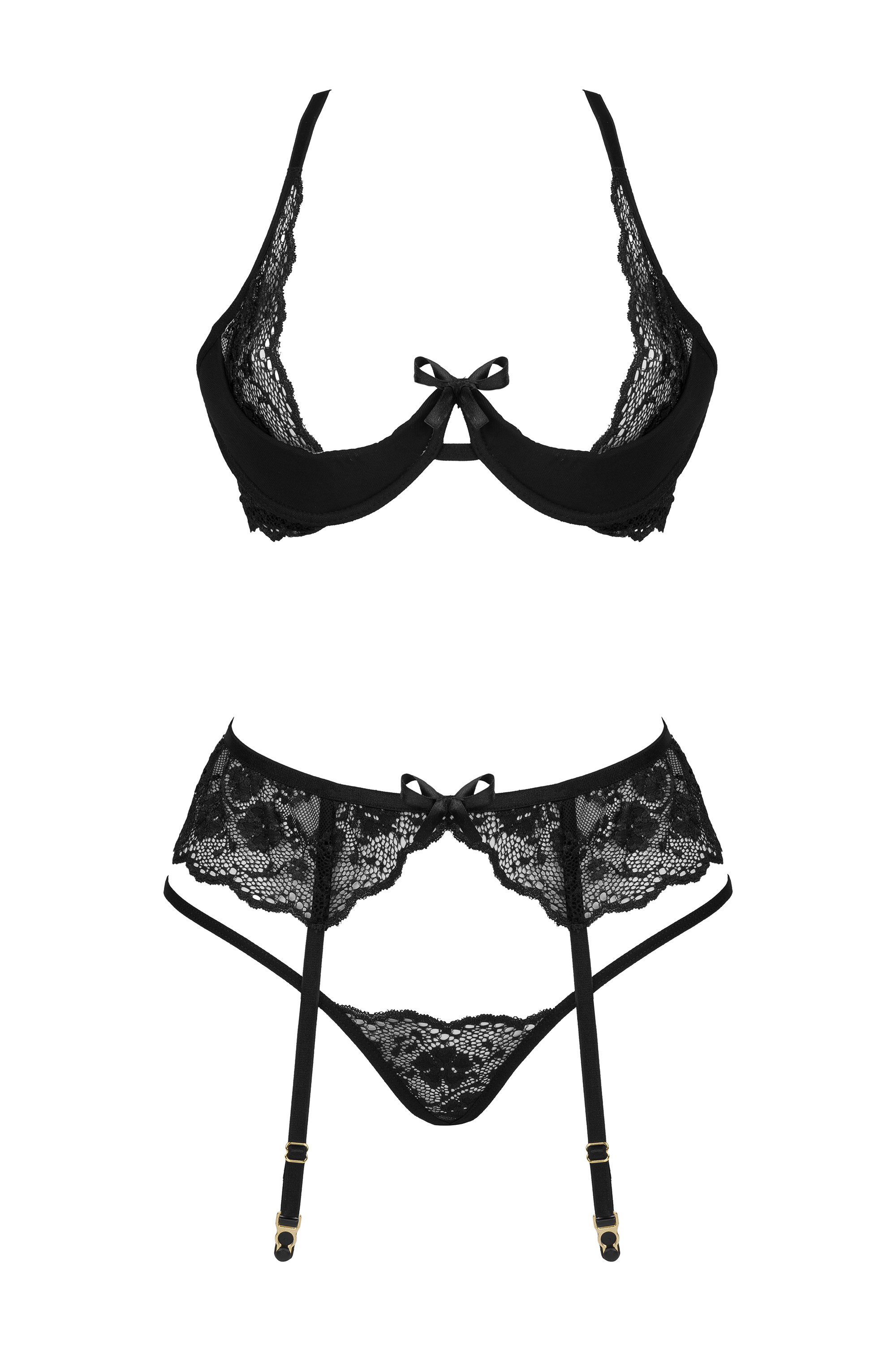 Reizwäsche-Set Rose in schwarz
