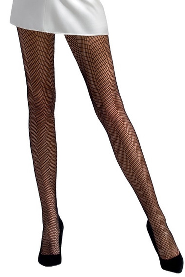 Netzstrumpfhose mit asymmetrischem Muster