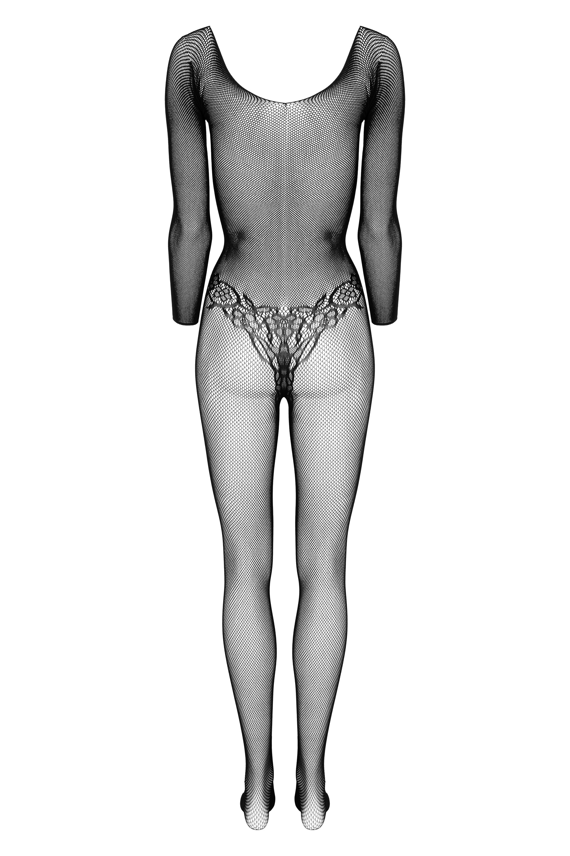 Schwarzer Netz-Bodystocking