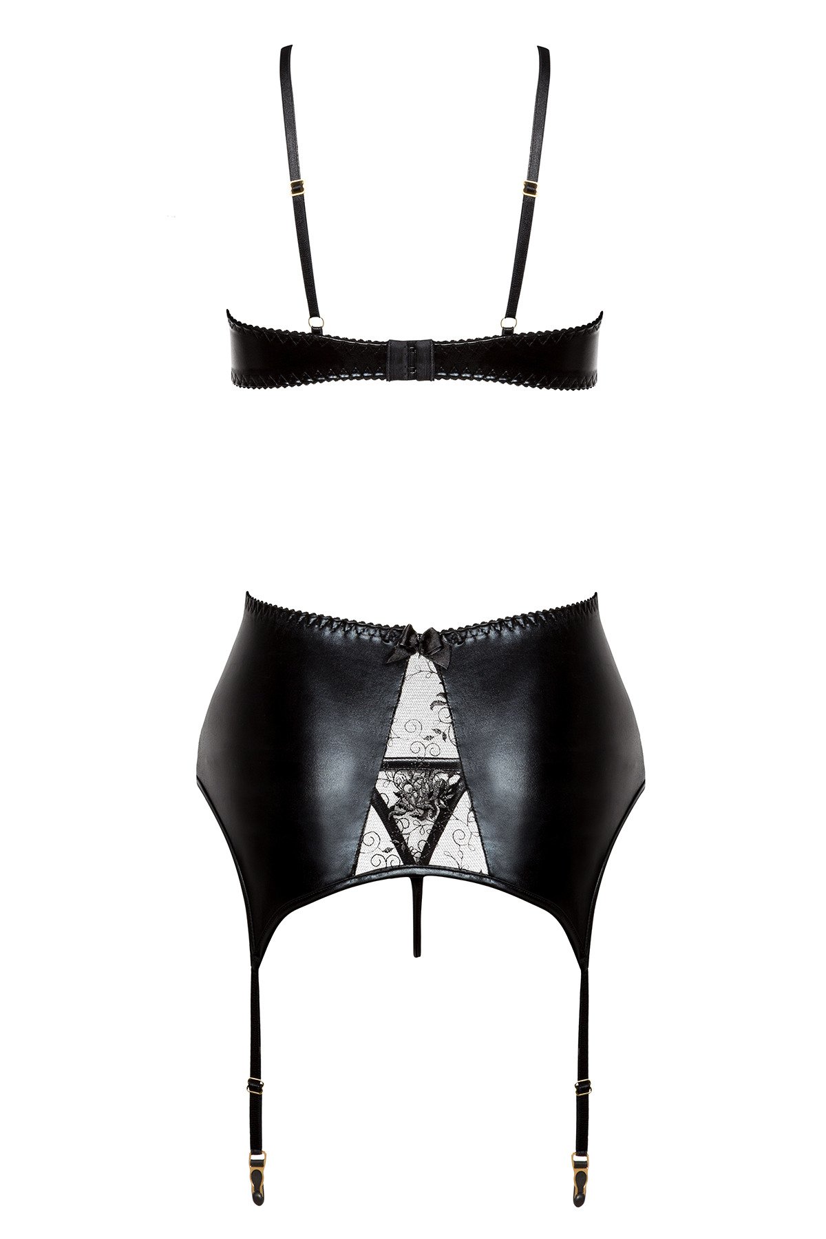 Dessous-Set Narine im Latex-Spitze-Style