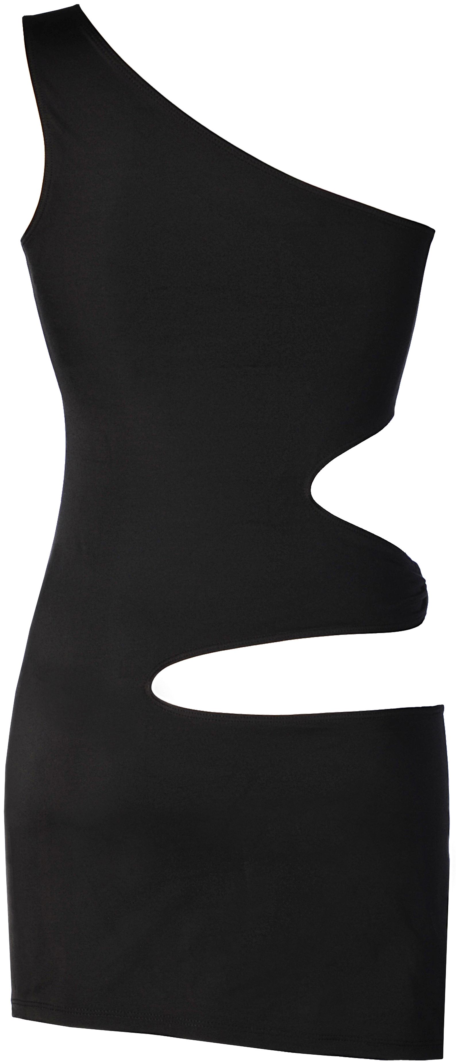Schwarzes Oneshoulder-Clubkleid