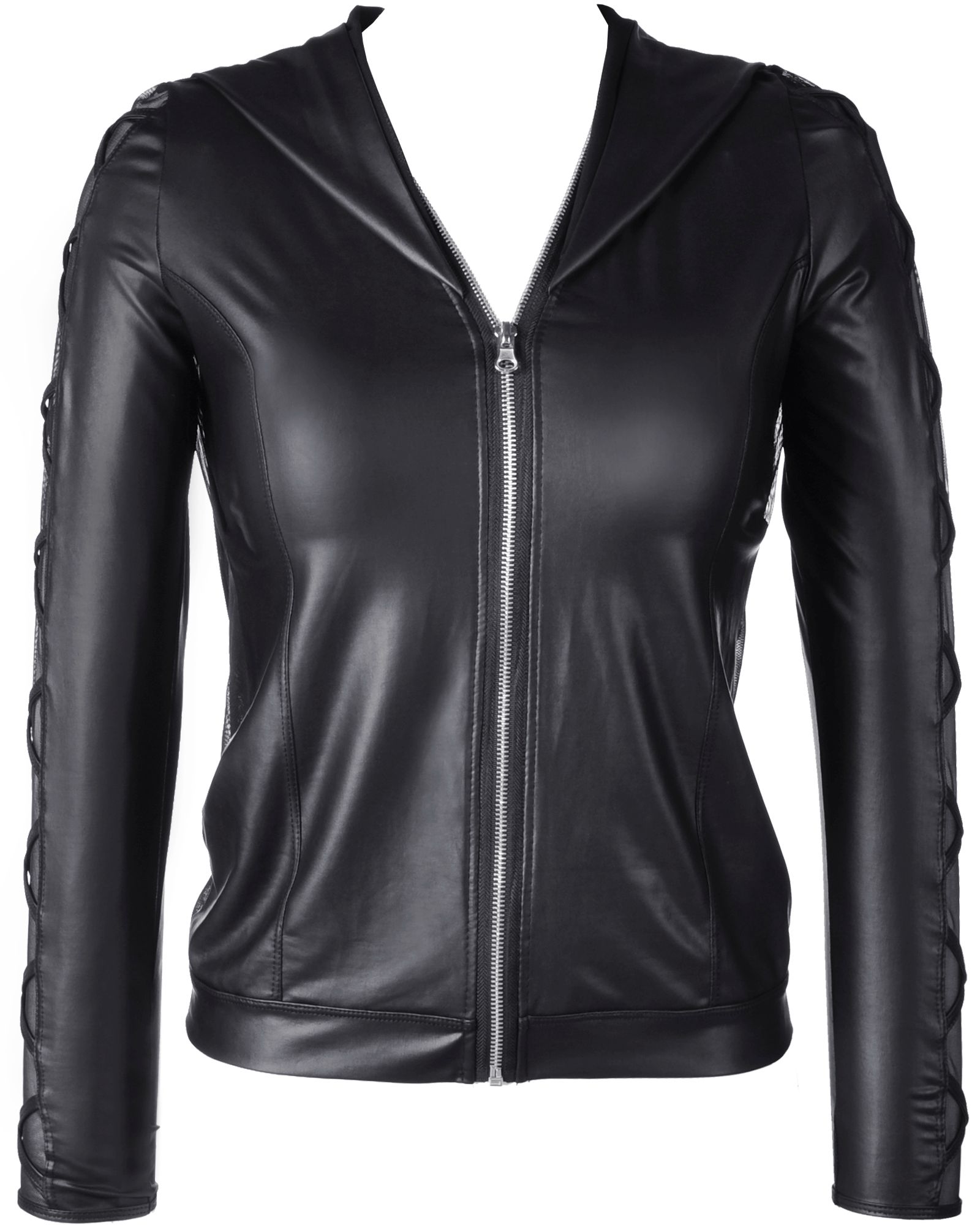 Kapuzen-Jacke im Latex-Style