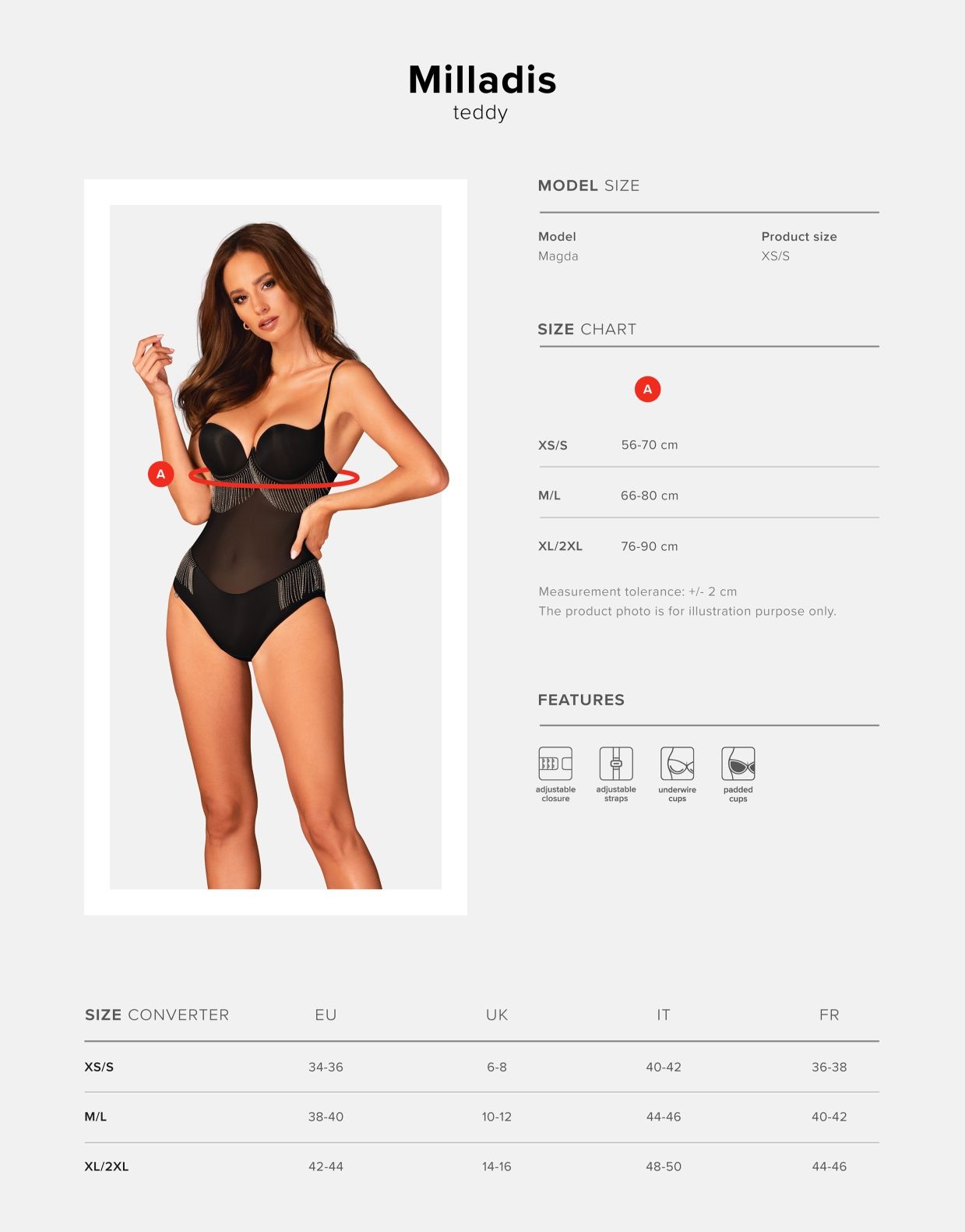 Body Milladis mit Metallfransen