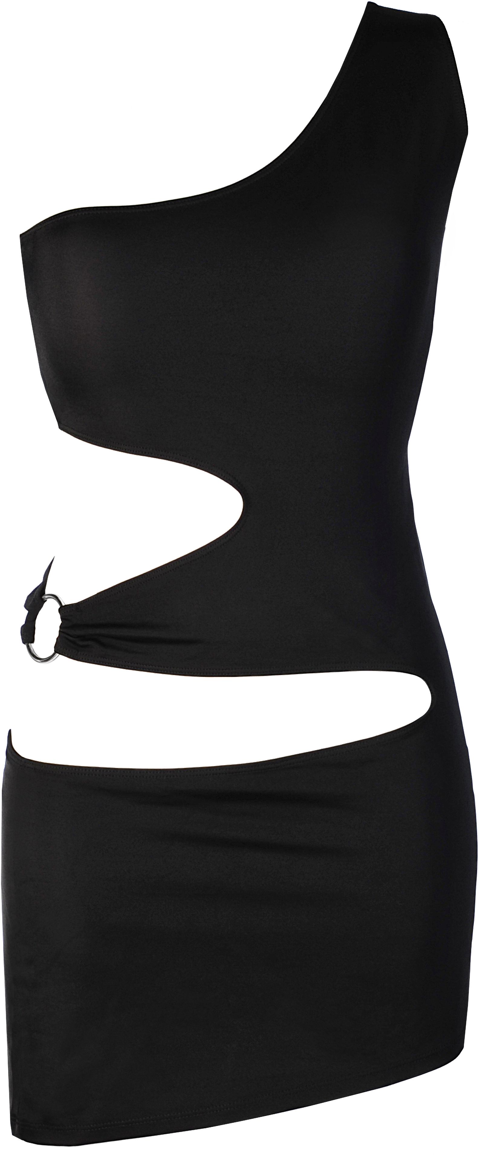 Schwarzes Oneshoulder-Clubkleid
