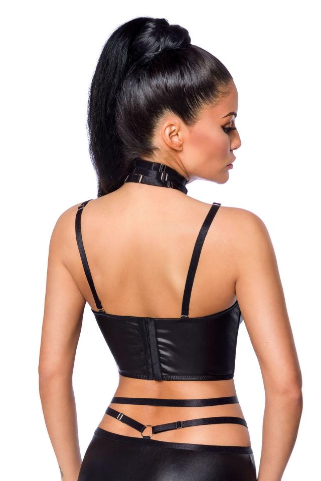 Harness-Set mit Crop-Top und Minirock