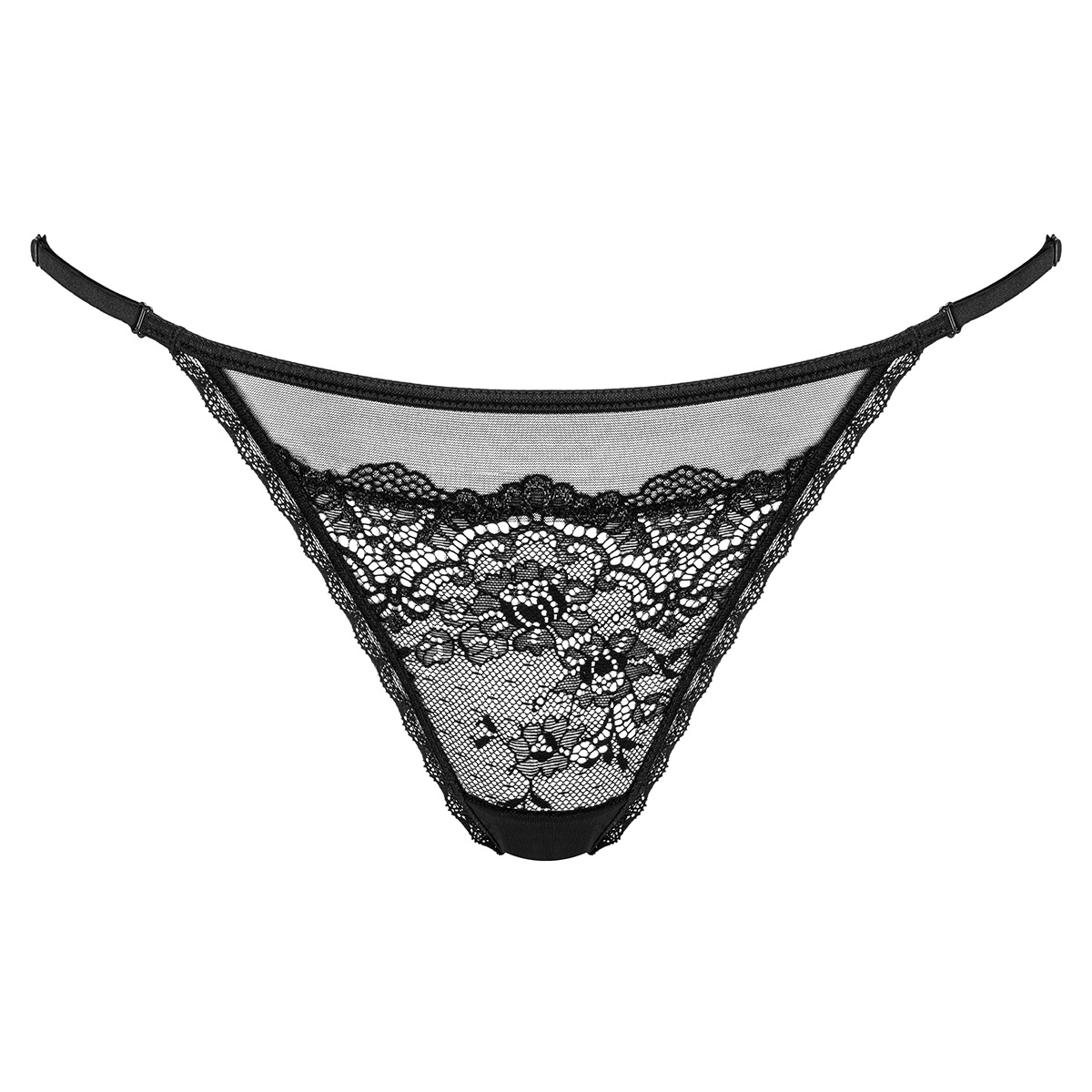 Schwarzer String mit Spitze