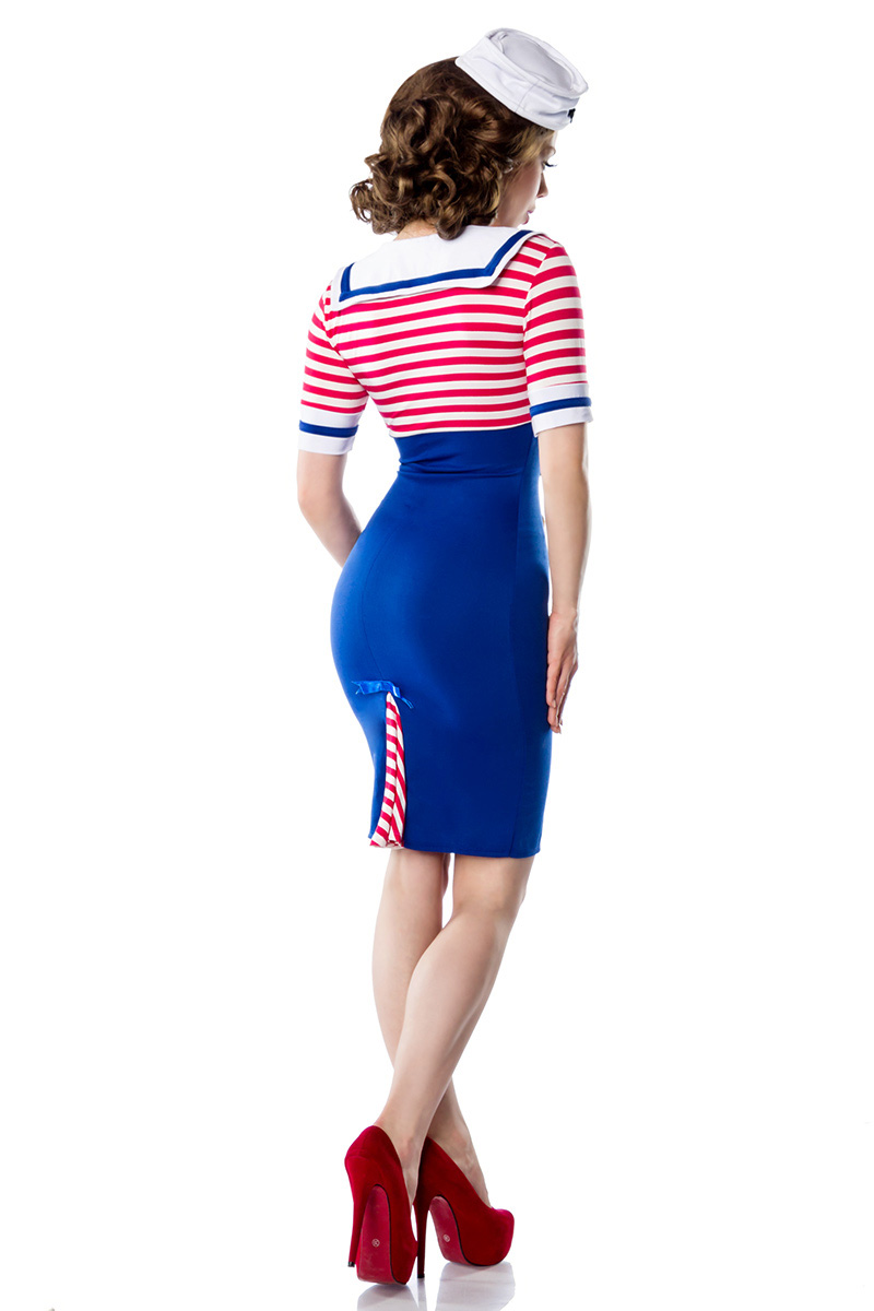 Enganliegendes Marinekleid